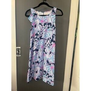 Lilly Pulitzer Luella Dress Deep Sea Navy Shells Sells Sz small S